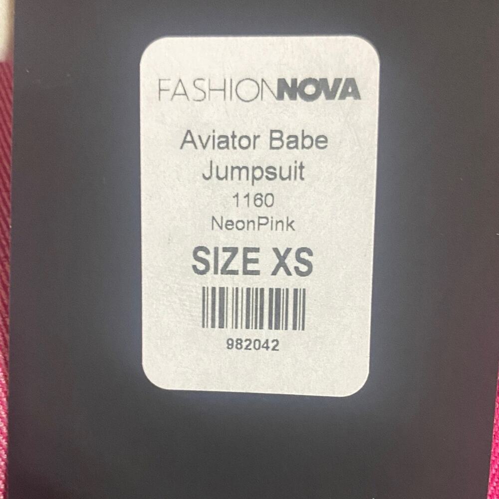 NWT Aviator Babe Neon Pink Jumpsuit Coveralls Button Pockets Rave Party Festival - Picture 11 of 11